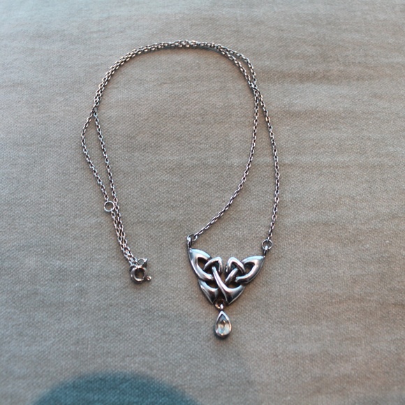 Jewelry - Sterling Silver and Stone Celtic Knot Necklace